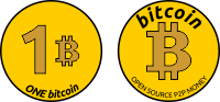 1 Bitcoin-Münze Gold