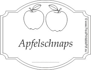 Apfelschnaps etikett