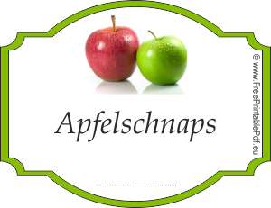Etiketten Apfelschnaps frei