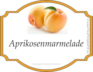 Aprikosenmarmelade etikett