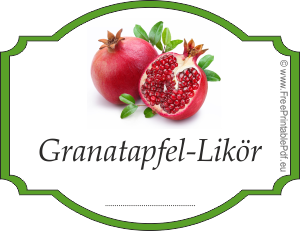 Granatapfel-Likör Aufkleber