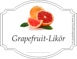 Etiketten für Grapefruit-Likör