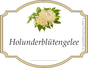 Etiketten für Holunderblütengelee zu drucken