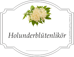 Etiketten für Holunderblütenlikör
