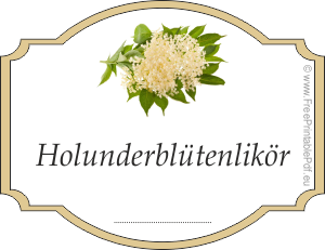 Etiketten für Holunderblütenlikör zu drucken
