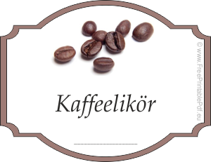 Etiketten für Kaffee-Likör zu drucken