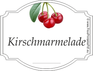 Kirschmarmelade Etikett