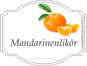 Etiketten für Mandarinenlikör
