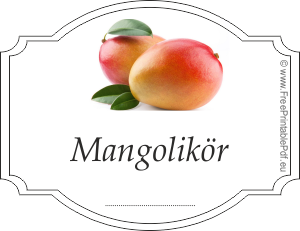 Etiketten für Mangolikör