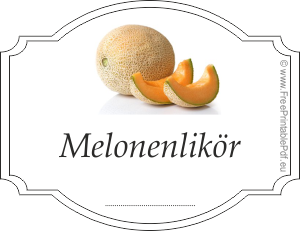 Etiketten für Melonenlikör