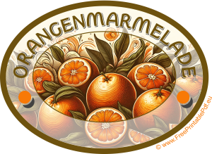 Elegante Etiketten für Orangenmarmelade