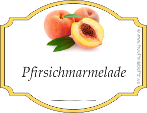 Druckbare Etiketten Pfirsichmarmelade