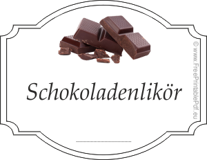 Etiketten für Schokoladenlikör