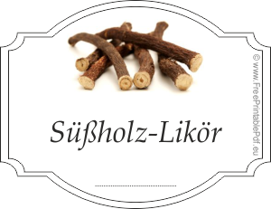 Etiketten für Süßholz-Likör