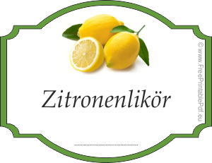 Freie Etikett auf Zitronenlikör