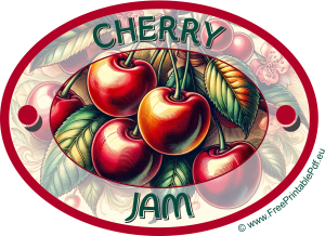 Elegant vintage style label for Cherry Jam