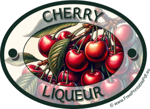 Elegant vintage style label for Cherry Liqueur