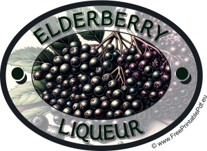 Homemade Elderberry Liqueur Labels for Print