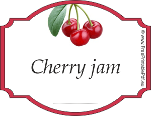 Cherry Jam Homemade Label for Jars