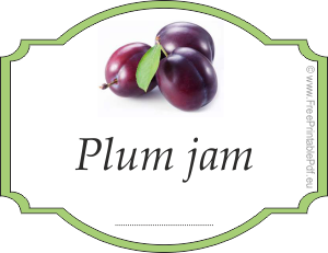 Plum jam labels for jars