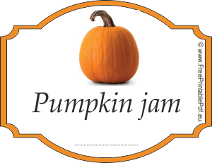 Homemade Pumpkin Jam Label for Jars