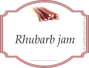 Homemade Rhubarb Jam Label for Jars