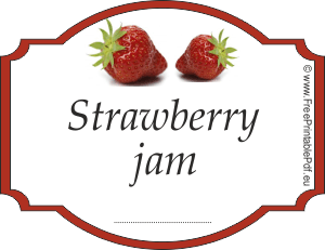 Homemade Strawberry Jam Label for Jars