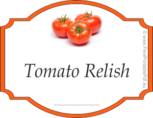Homemade labels for Tomato Relish