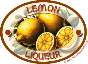 Homemade Lemon Liqueur Labels for Print