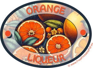 Orange Liqueur Free Oval Labels