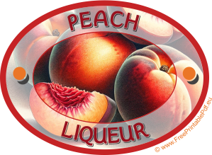 Homemade Peach Liqueur Labels for Print