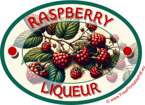 Raspberry Liqueur Printable Label