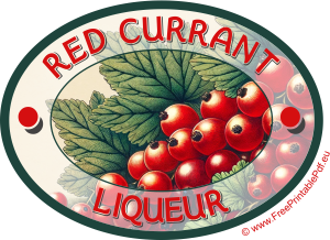 Homemade Red Currant Liqueur Labels for Print