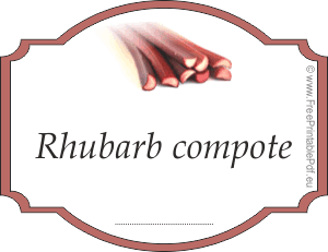 Rhubarb compote label for jars