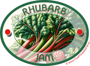 Homemade Rhubarb Jam Label