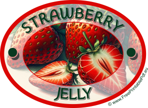 Strawberry Jelly Free Oval Labels