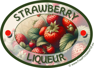 Homemade Strawberry Liqueur Free Oval Labels