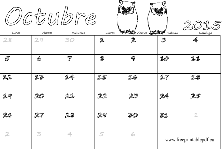 10 2015 calendario imprimible para niños
