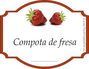 Etiquetas para compota de fresa