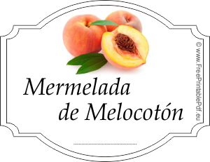 Etiquetas de mermelada de melocotón