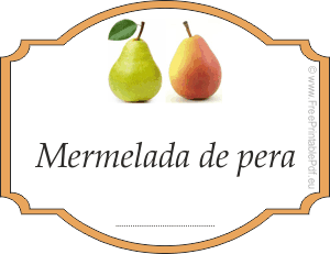etiqueta de mermelada de pera