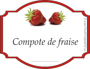 Compote de fraise Étiquette