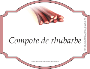 Rhubarbe étiquette de compote pour les bocaux