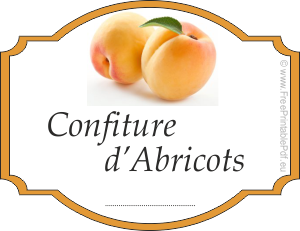 étiquette pour la confiture d'abricot