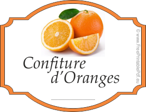 etiquette pour confiture d'orange