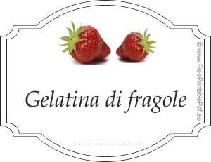 etichette per gelatina di fragole