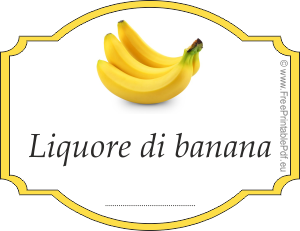 etichetta per liquore di banana