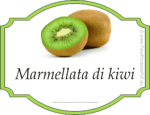 Etichette per marmellate di kiwi