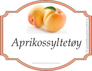 etikett for aprikossyltetøy