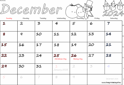 December 2024 holidays and week numbers